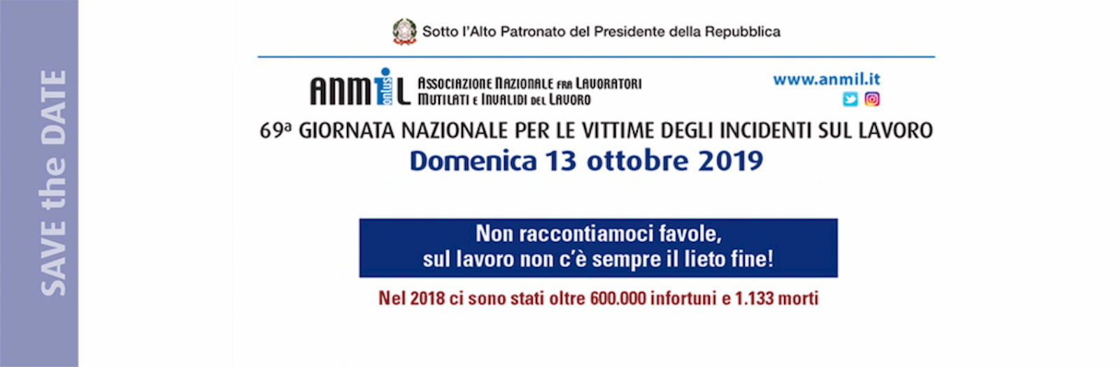 69a GIORNATA NAZIONALE PER LE VITTIME DEGLI INCIDENTI SUL LAVORO